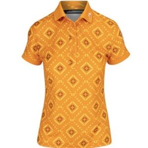 J. Lindeberg Tour Tech Print Shirt Polo Short Sleeve Golf Apparel l Size L l NWT